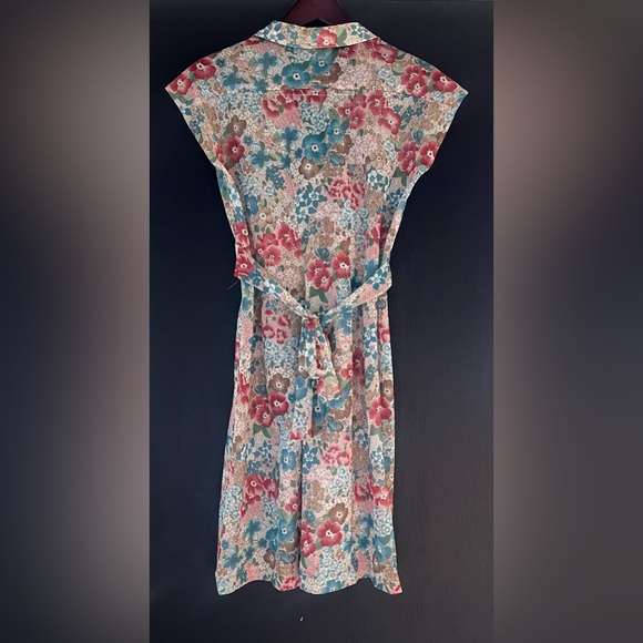 Vintage 70s Scruples California Floral Tie Back Dress - Picture 2 of 10